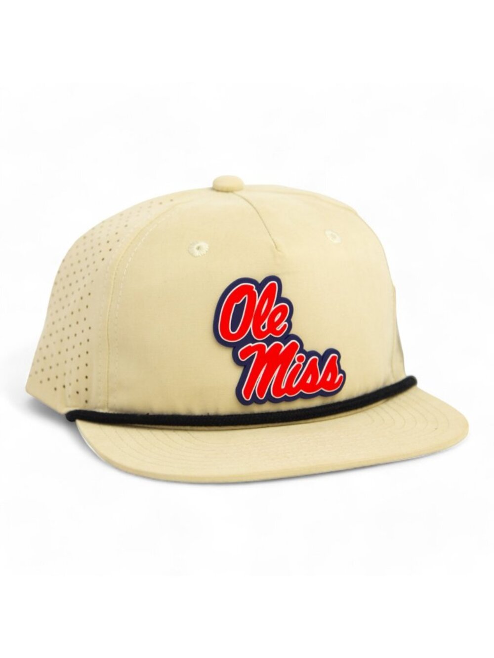 Ole Miss Rebels 3D Perforated Rope Hat- Birch/ Black